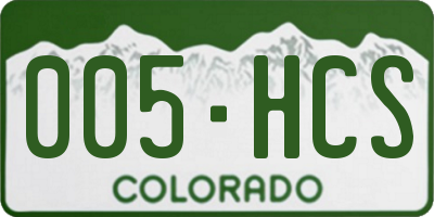 CO license plate 005HCS