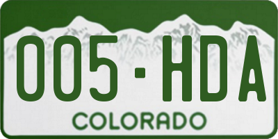 CO license plate 005HDA