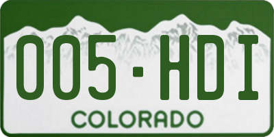 CO license plate 005HDI