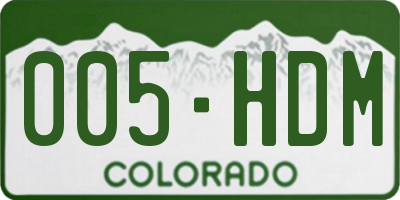 CO license plate 005HDM
