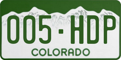 CO license plate 005HDP