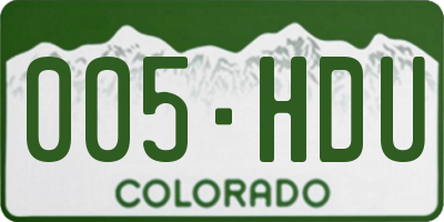 CO license plate 005HDU