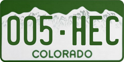 CO license plate 005HEC