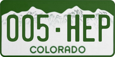 CO license plate 005HEP