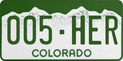 CO license plate 005HER