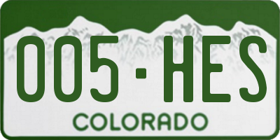 CO license plate 005HES