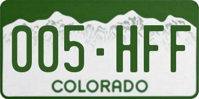 CO license plate 005HFF