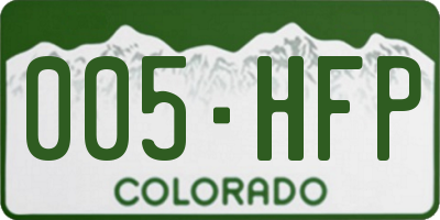 CO license plate 005HFP