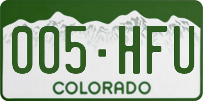 CO license plate 005HFU