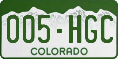CO license plate 005HGC