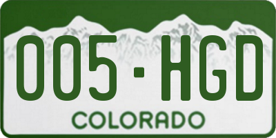 CO license plate 005HGD