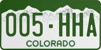 CO license plate 005HHA