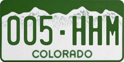 CO license plate 005HHM
