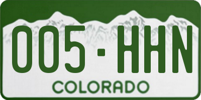 CO license plate 005HHN