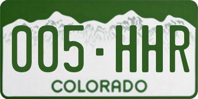 CO license plate 005HHR