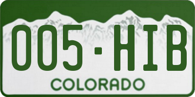 CO license plate 005HIB