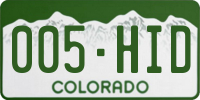 CO license plate 005HID