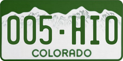CO license plate 005HIO