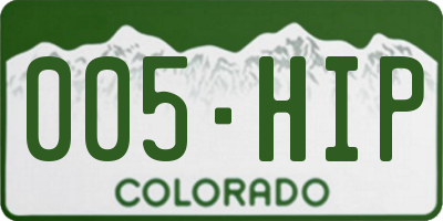 CO license plate 005HIP
