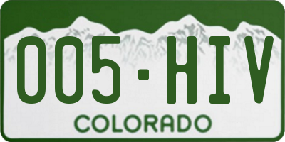 CO license plate 005HIV