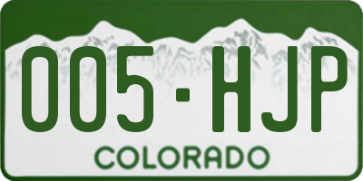 CO license plate 005HJP