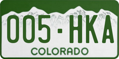 CO license plate 005HKA