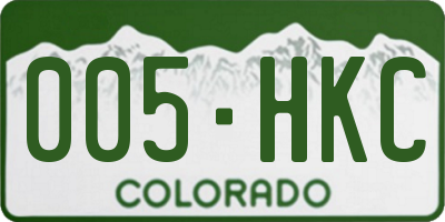 CO license plate 005HKC