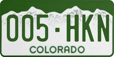 CO license plate 005HKN