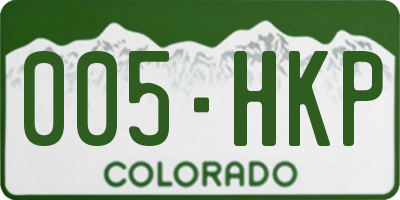 CO license plate 005HKP
