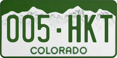 CO license plate 005HKT