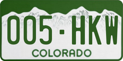 CO license plate 005HKW