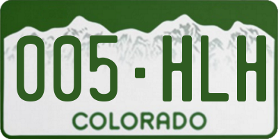 CO license plate 005HLH