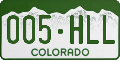 CO license plate 005HLL