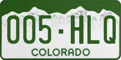 CO license plate 005HLQ