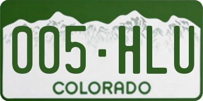 CO license plate 005HLU