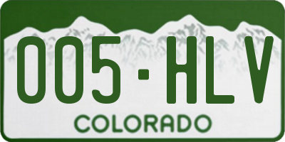CO license plate 005HLV