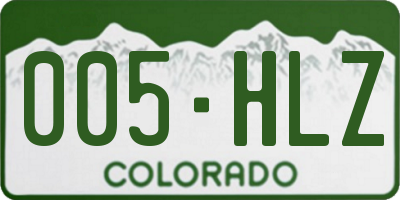 CO license plate 005HLZ