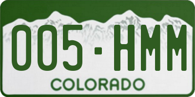 CO license plate 005HMM