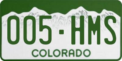 CO license plate 005HMS