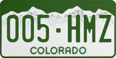 CO license plate 005HMZ
