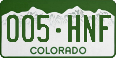 CO license plate 005HNF