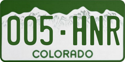 CO license plate 005HNR