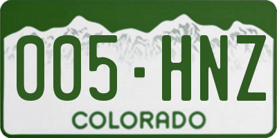 CO license plate 005HNZ