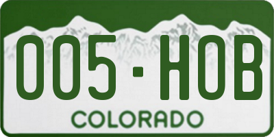 CO license plate 005HOB