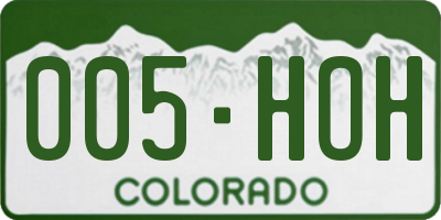 CO license plate 005HOH