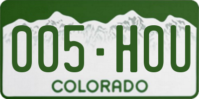 CO license plate 005HOU