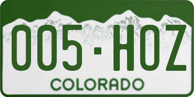 CO license plate 005HOZ