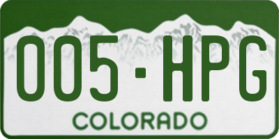 CO license plate 005HPG