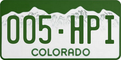 CO license plate 005HPI