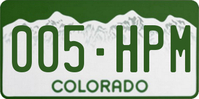 CO license plate 005HPM